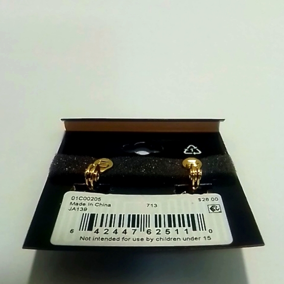 Anne Klein Gold and Pearl inlay Clip Earrings Set - Picture 2 of 3